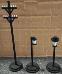 Power/utility poles with street lights for table top gaming