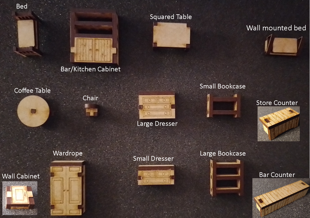 Furniture Pack for 28mm gaming