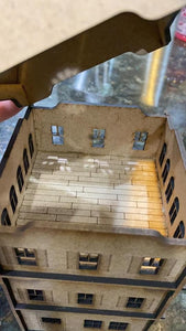 10x10 cm MDF Half-timbered, 3 story town house set - 28mm scale