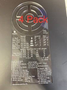 4 pack of Copy of Bolt Action Compact cheat sheet and templates.